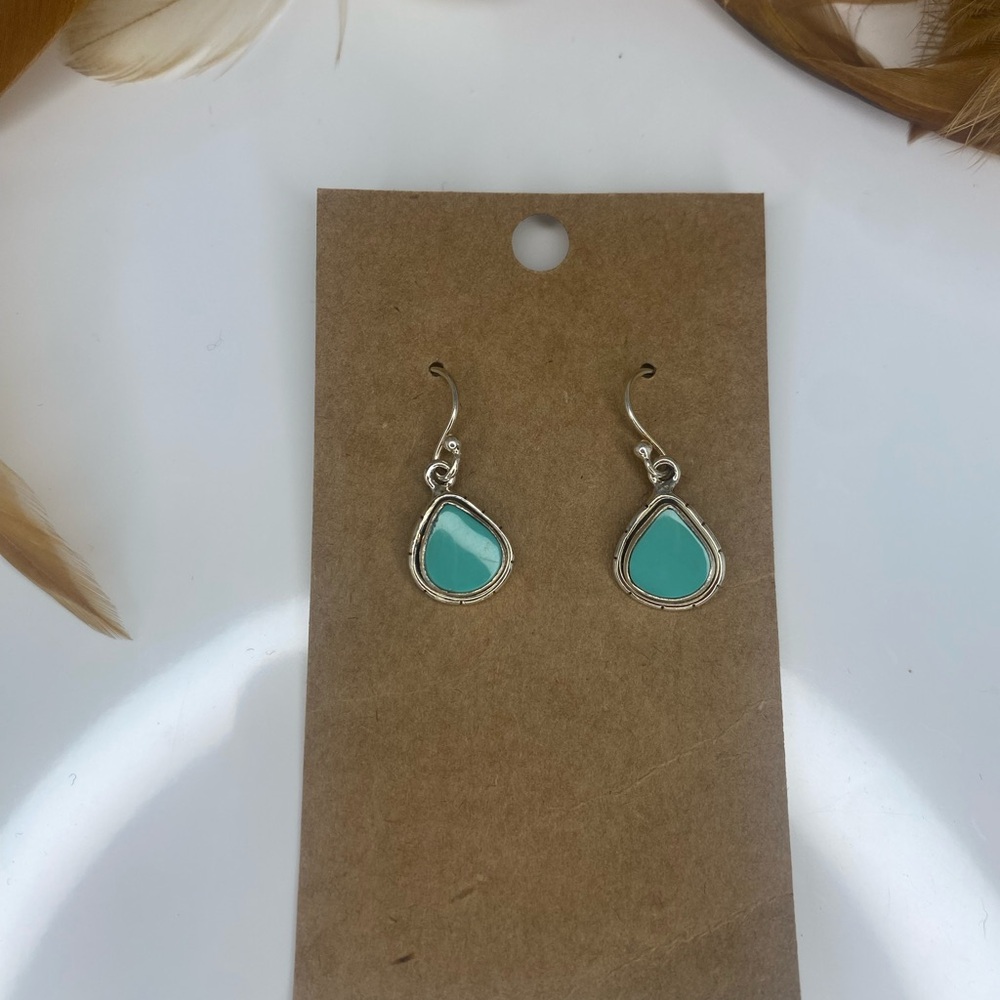 Silver and Turquoise Drop Earrings